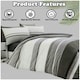 image 4 of VELVETIO Hudson Printed Duvet Cover Set Reversible Polycotton Easy Care Beddings Grey | Double