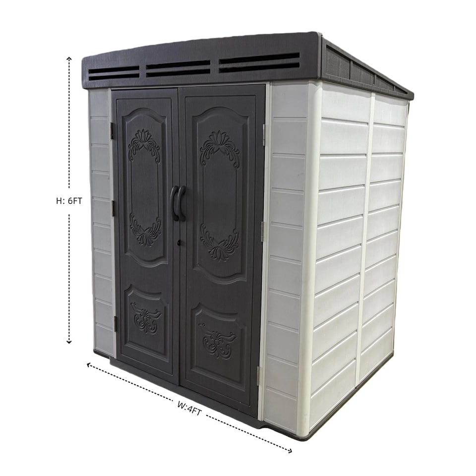 image 1 of 6x4ft plastic shed with window and aluminium structured support
