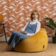image 2 of icon Aurora Classic Velvet Bean Bag Chair Ochre Yellow Bean Bags Yellow