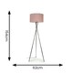 image 3 of ValueLights Camden Chrome Tripod Floor Lamp with Blush Pink Shade Pink