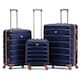 image 1 of Flight Knight Suitcase Set, Large Suitcase, Extra Large Suitcase, Cabin Suitcase 55x40x20cm - 60+ Airlines Approved - EasyJet, Jet2, Ryanair Priority Carry On Blue | Navy/Tan | Large
