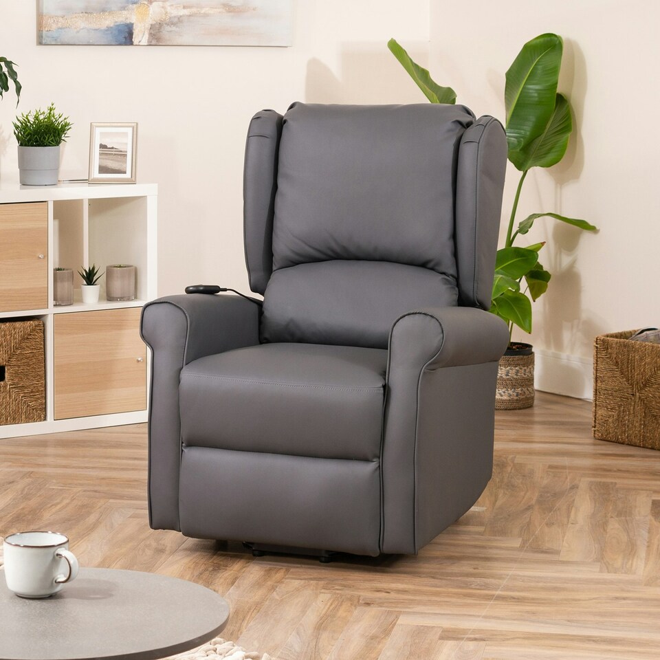 image 1 of Corcoran Electric Riser Recliner with Massage and Heat - Grey