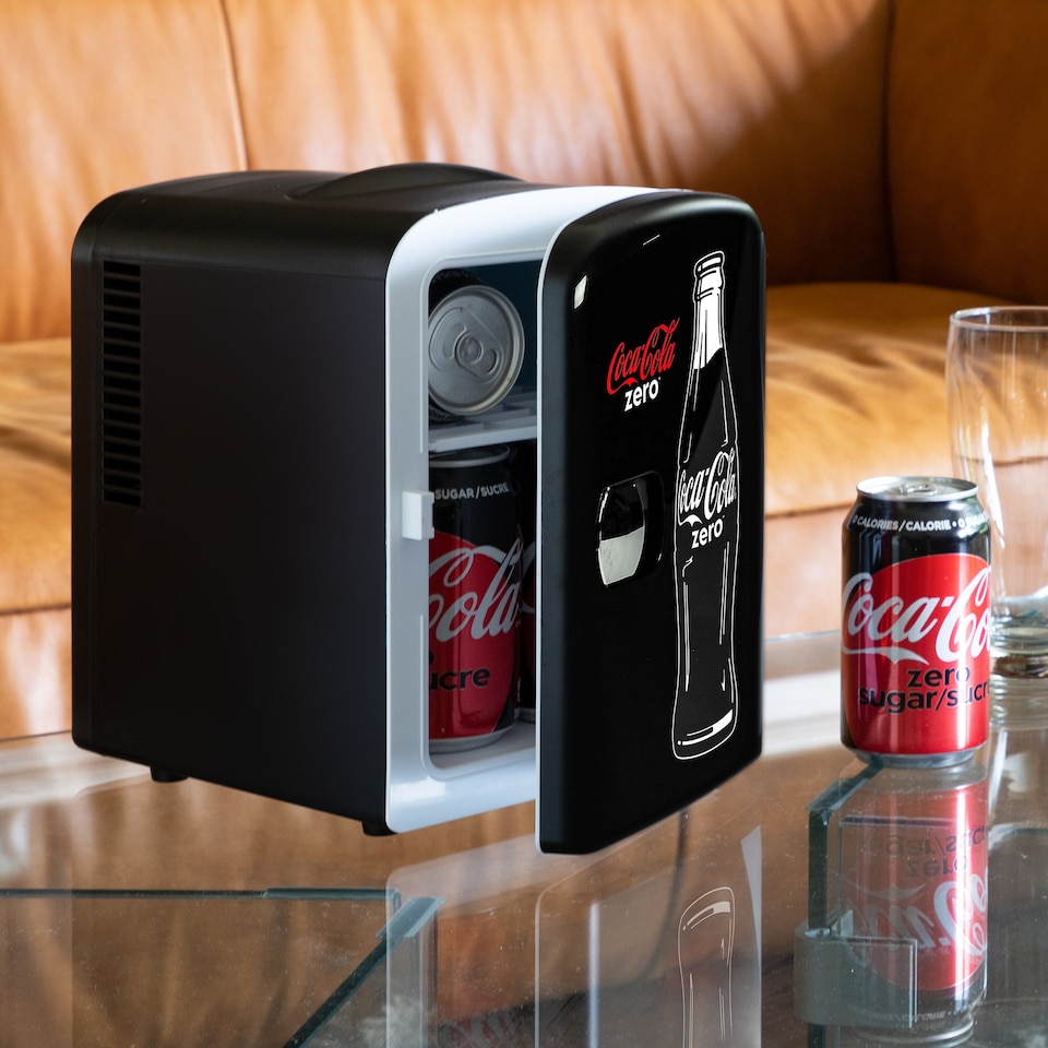 image 1 of Coca-Cola Coke Zero 4L Cooler/Warmer 12V DC 230V AC Mini Fridge, Black