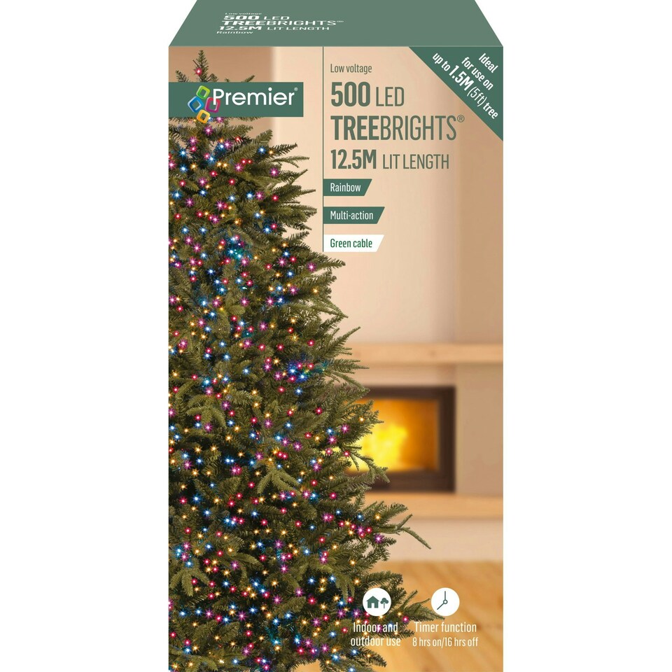 Premier TreeBrights 500 LED Lights Rainbow 12.5m