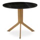 image 1 of Interiors by Premier Round Black Marble Side Table, Sleek Black Marble Top with Gold Tripod Iron Base, Geometric Accent Table Gold