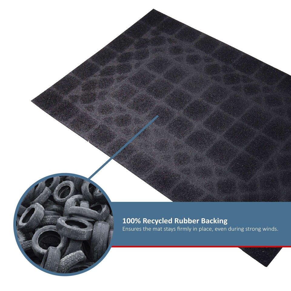 image 1 of Nicoman Rubber Elegant Blue Tile Doormat - 90x60cm