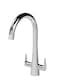 image 1 of Balterley Situla Kitchen Mono Mixer Tap with Dual Lever Handles, Curved Swivel Spout | Silver | Chrome | 1