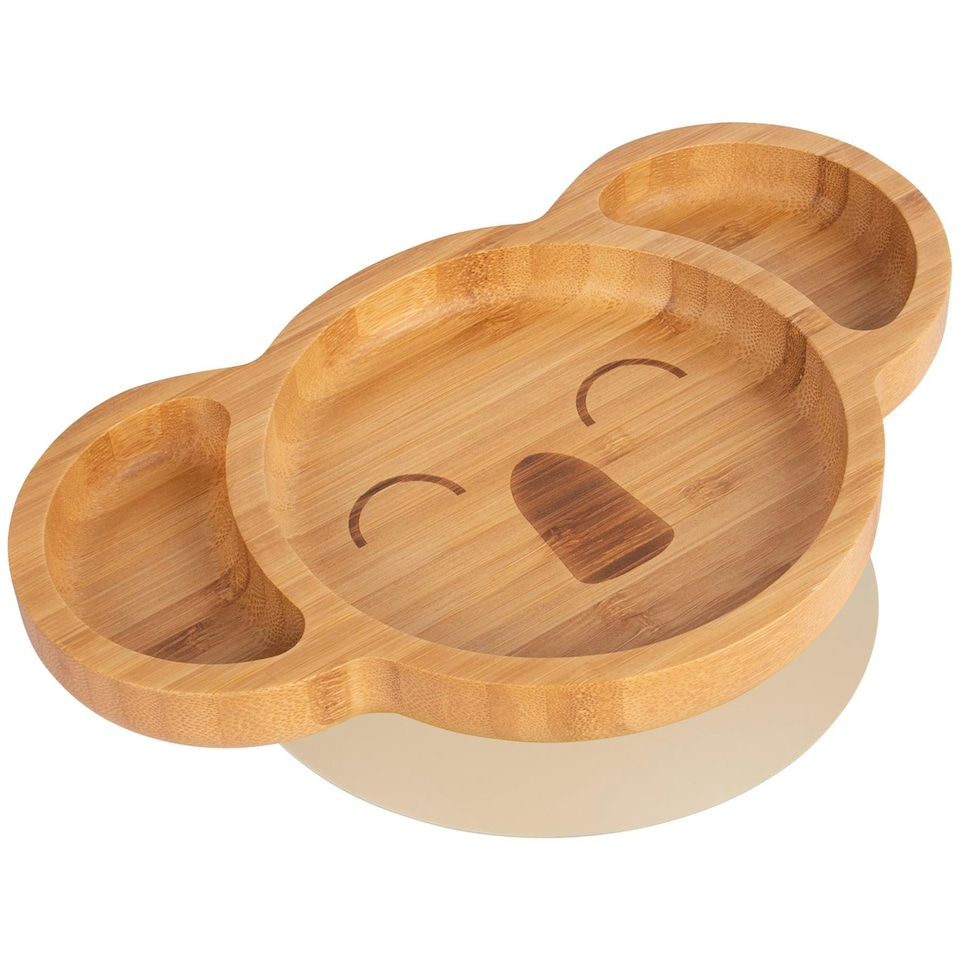 image 1 of Tiny Dining Koala Bamboo Suction Plate - Beige Cream