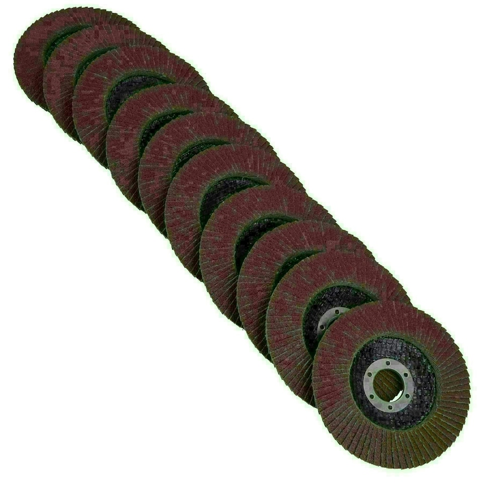 image 1 of 20 x Flap Discs 80 Grit Angle Grinder 4.5" (115mm) Flat Sanding Grinding TE232
