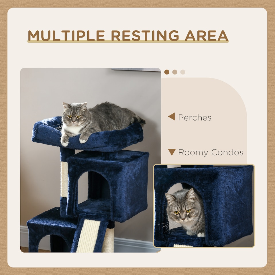 image 1 of PawHut Cat Tree 81cm Indoor Cat Scratching Post Kitten Tower