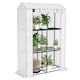 image 1 of Outsunny 3 Tier Mini Greenhouse with PE Cover, Roll-Up Door, White