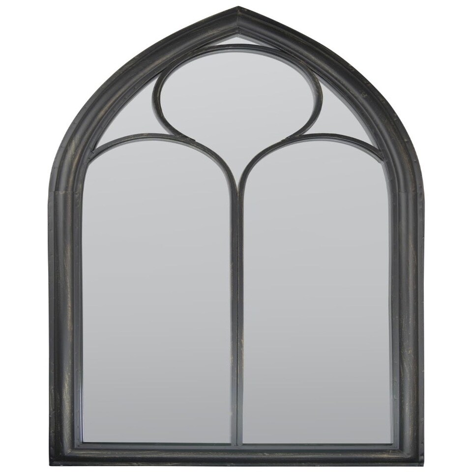 image 1 of New Black Somerley Chapel Arch Garden Mirror 112 x 61 CM Black