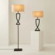 image 6 of ValueLights Katniss Matte Black Metal Table Lamp with Oval Shade & Bulb Black | Cream