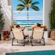 image 4 of Neo Pair of Outdoor Portable Lightweight Sun Lounger Sunbed Folding Camping Reclining Lounge Chair Garden Beach Patio | Brown | Natural