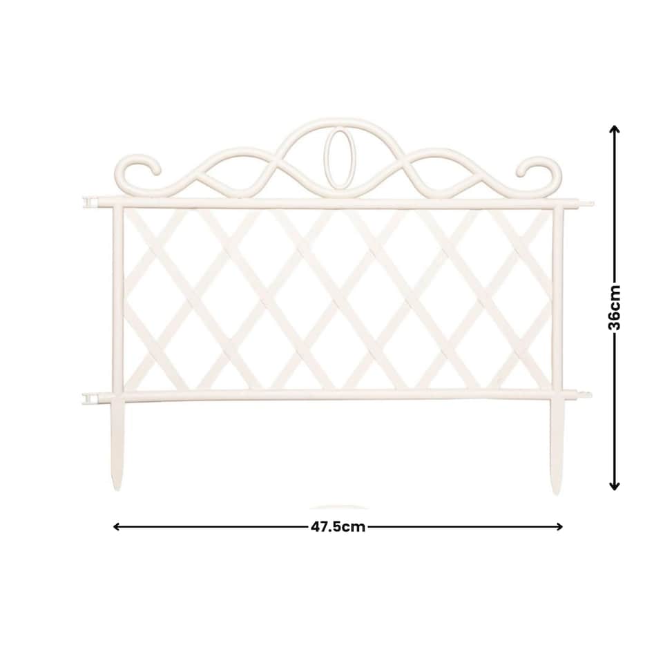 image 1 of Pack of 12 27cm White Plastic Garden Patio Lawn Border Fence Edging