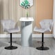 image 2 of HOMCOM Bar Stools Set Of 2, Luxurious Velvet-Touch Barstools with Metal Frame Footrest Round Base Triangle Indenting Moulded Seat Adjustable Height Swivel Grey