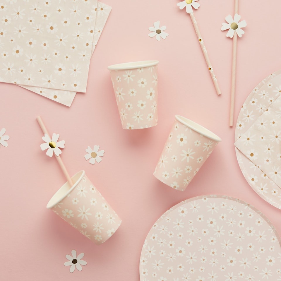 image 1 of Hootyballoo Daisy Paper Cups - Pack of 8