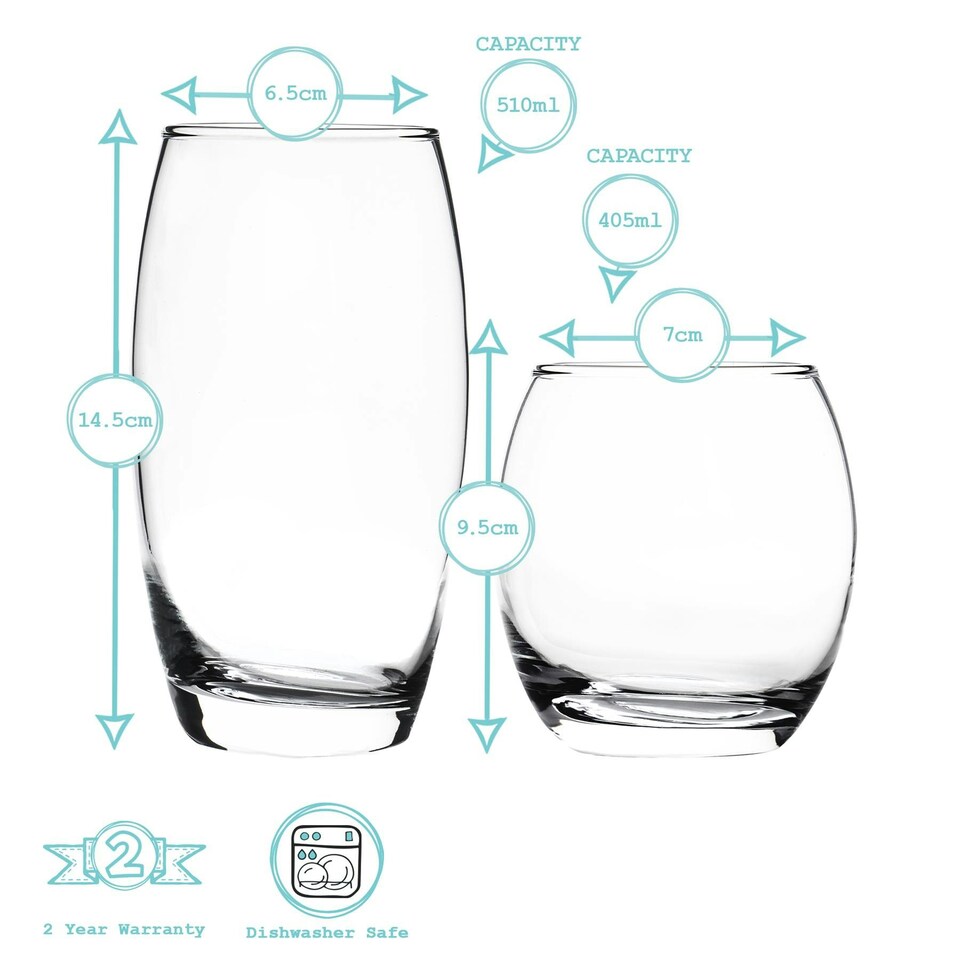 image 1 of Argon Tableware 12 Piece Tondo Glassware Set - Clear Clear