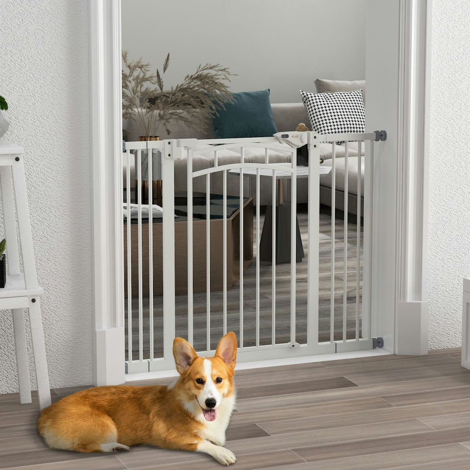image 1 of Pressure Fit Safety Gate w/ Auto Closing Door, for Small Medium Dogs, 74-100cm