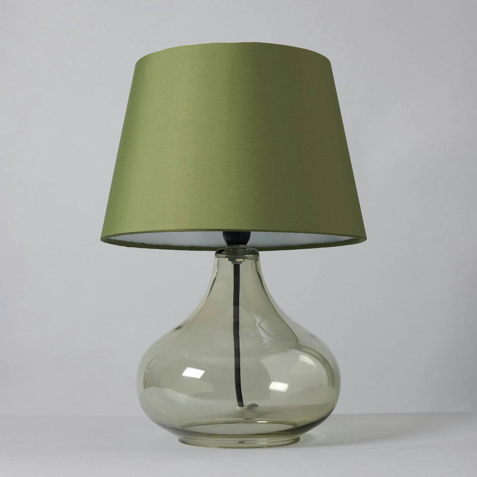 image 1 of BHS Clarise Glass Table Lamp, Bottle Green