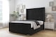 image 2 of Sloomy Rutherford Black Plush Bed Frame With 50"  Upholstered Wingback Headboard 5' King