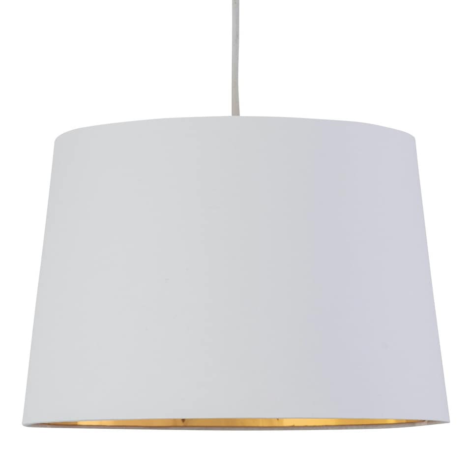 image 1 of First Choice Lighting Set of 2 Zoey White with Gold Inner Easy Fit Pendant or Lamp Shades White | Gold
