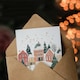 image 3 of Townscape Decorated Trees Festive Fun Xmas Art Blank Christmas Card