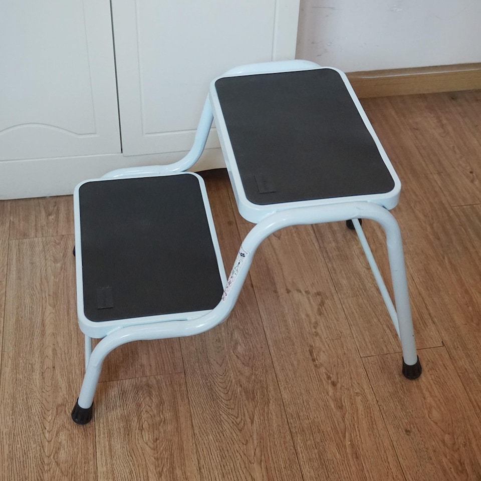 image 1 of Gr8 Home Double Step Caravan Stool Steel Non Slip Mat Door Ladder Van Motorhome Camper