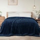 image 1 of Ribbed Jacquard Fleece Bed Blanket Throw 150x200cm