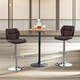 image 3 of Set Of 2 Height Adjustable 360 Swivel Barstools With Backrest Brown Brown