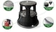 image 2 of Janrax Black Metal Premium Rolling Kick Step Stool