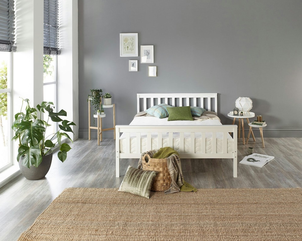 image 1 of Atlantic Bed Frame in White, size Double