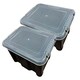 image 3 of 3 x Stackable 24 Litre Black Plastic Storage Containers With See Through Transparent Lids For Home/Office Black