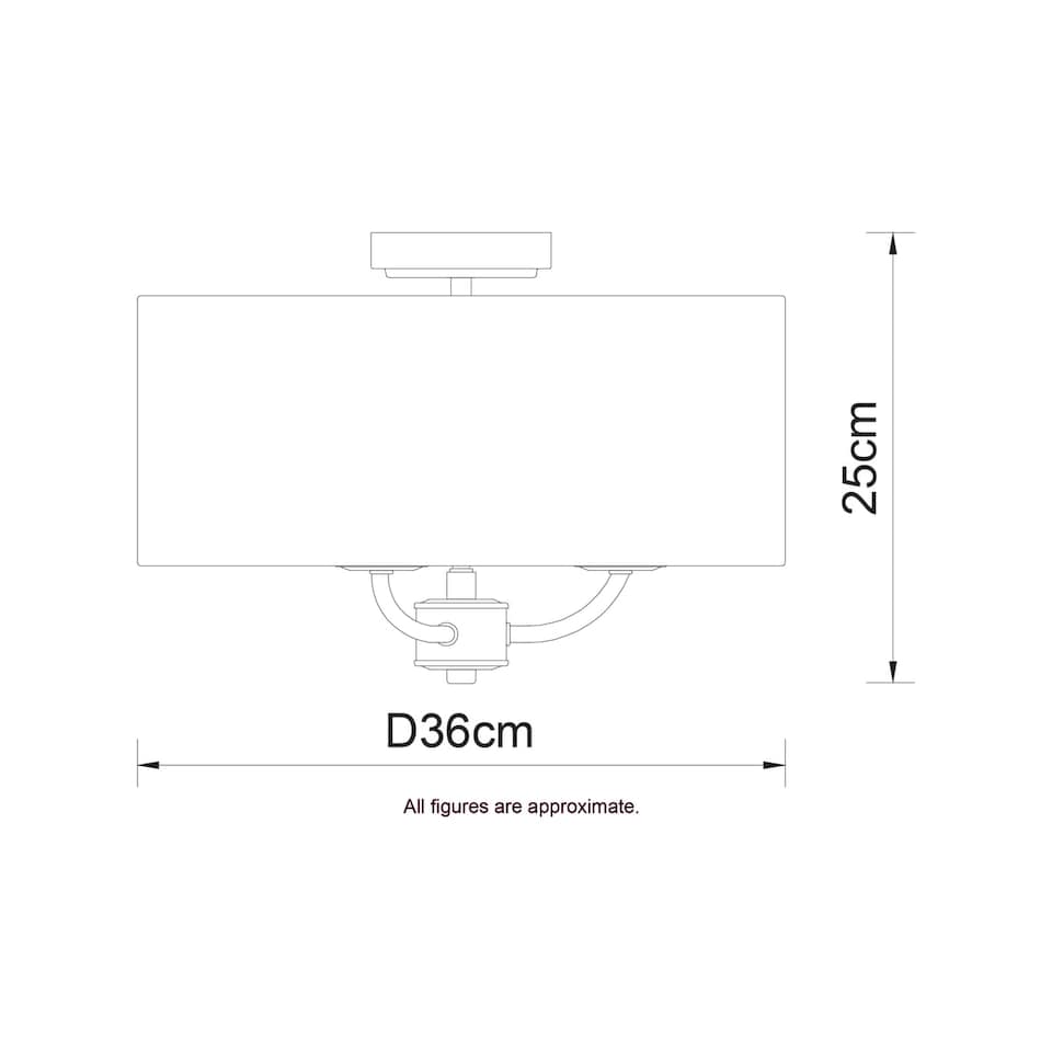 image 1 of COSYLYTE Winston 3 Light Classic Faux Linen Shade Ceiling Light - Brushed Nickel | Silver | Brushed Nickel | 1