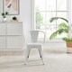 image 3 of Furniturebox 2x Colton 'Tolix' Style White Metal Dining Chairs with Arms