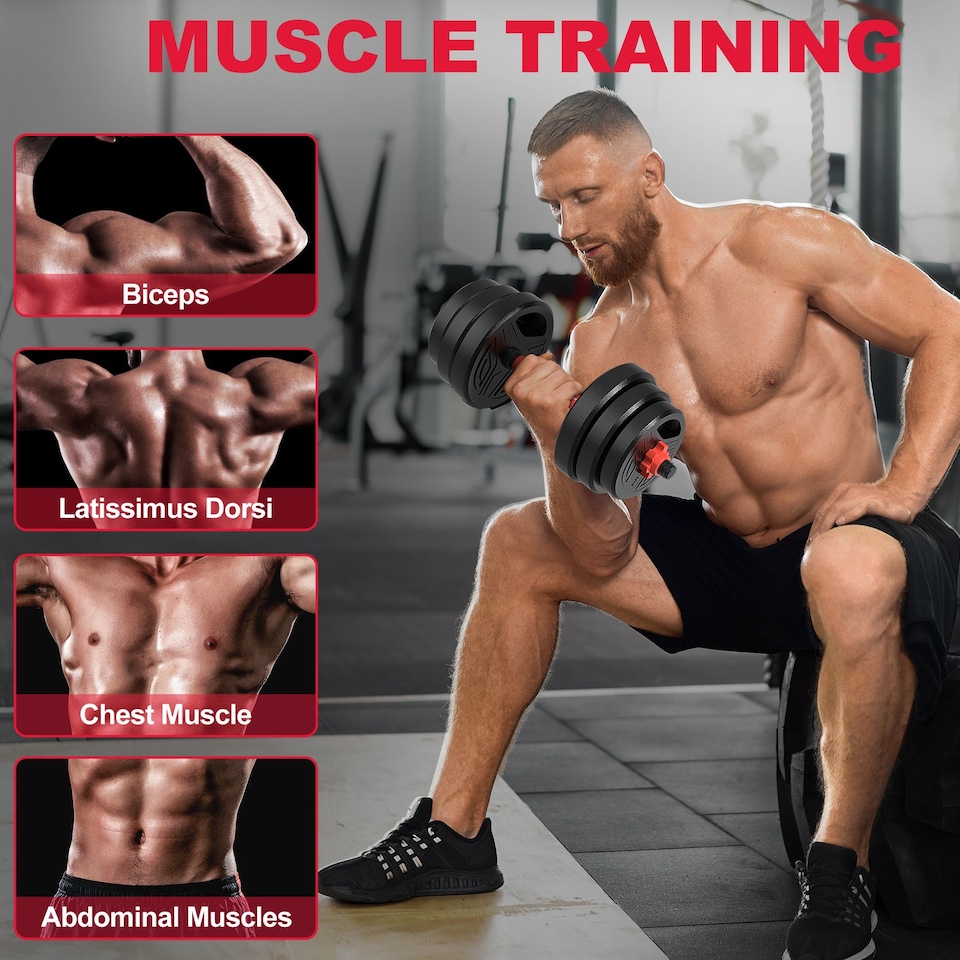 image 1 of Homefitnesscode 4 In 1 Multifunctional Dumbbell Set