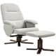image 1 of HOMCOM Swivel Recliner Chair with Footstool and Wooden Base, Light Grey 