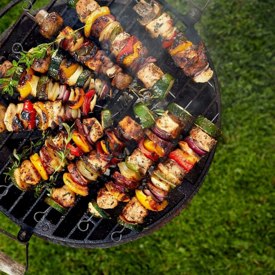 image 1 of Barbecue Skewer Set Algon Metal 35 cm 12 Pieces (24 Units)