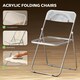 image 3 of HOMCOM Foldable Chairs with Heavy Duty Steel Frame, Clear