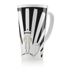 Art Deco Skyscraper In Black & White Latte Mug