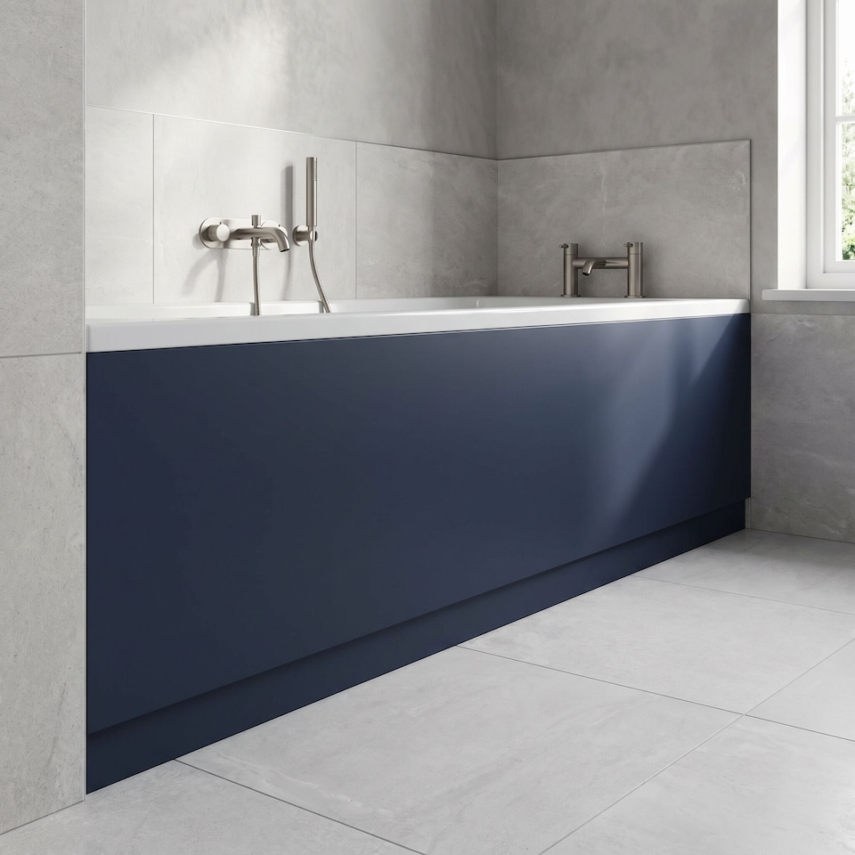 image 1 of Balterley Edge/Power Straight Front Bath Panel & Plinth | Blue | Midnight Blue | 1