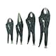image 1 of 4pc Locking Grip Plier Set Mole Grips Pliers Curved + Straight Jaws