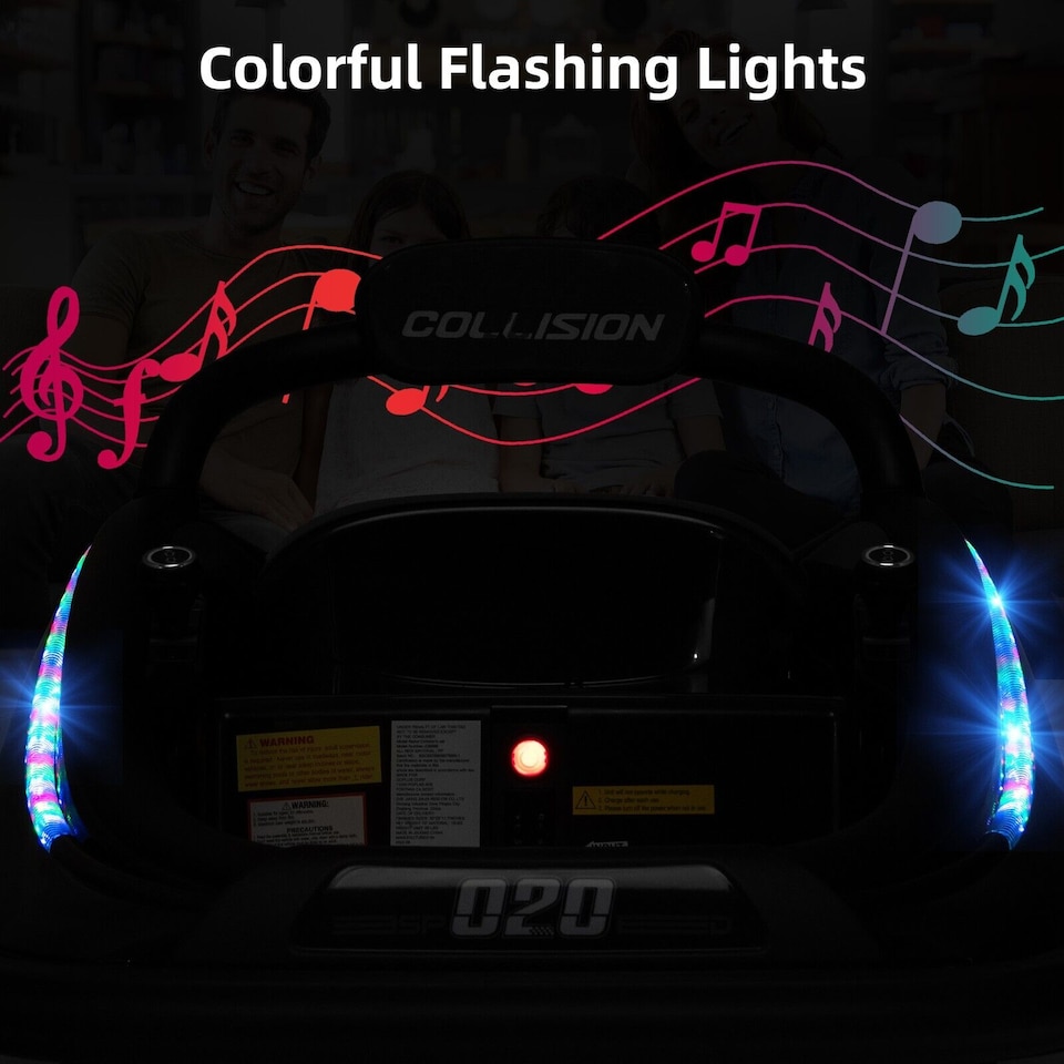 image 1 of COSTWAY Toy Car Kids Ride-On Bumper Car Electric 12V Black