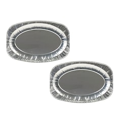 Oval Aluminium Serving Platter - 35.5x 23.5cm | White | 2