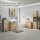 image 4 of VonHaus Chester Under Sink Bathroom Cabinet in Oak Effect