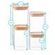 image 3 of Argon Tableware 4 Piece Square Glass Storage Jars Set with Wooden Lids