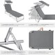 image 5 of Sun Lounger Set of 2 - foldable, adjustable sunshade and 4-step backrest | Grey | grey | 2