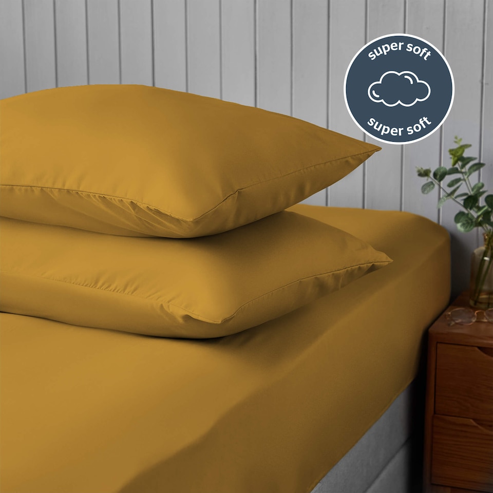 image 1 of Silentnight Supersoft Ochre Pillowcase Pair