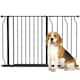 image 6 of PawHut Dog Gate Wide Stair Gate w/ Door Pressure Fit, 75-115W cm, Black