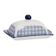 image 1 of Nicola Spring Hand-Printed Butter Dish - 18.5 x 12cm - Navy